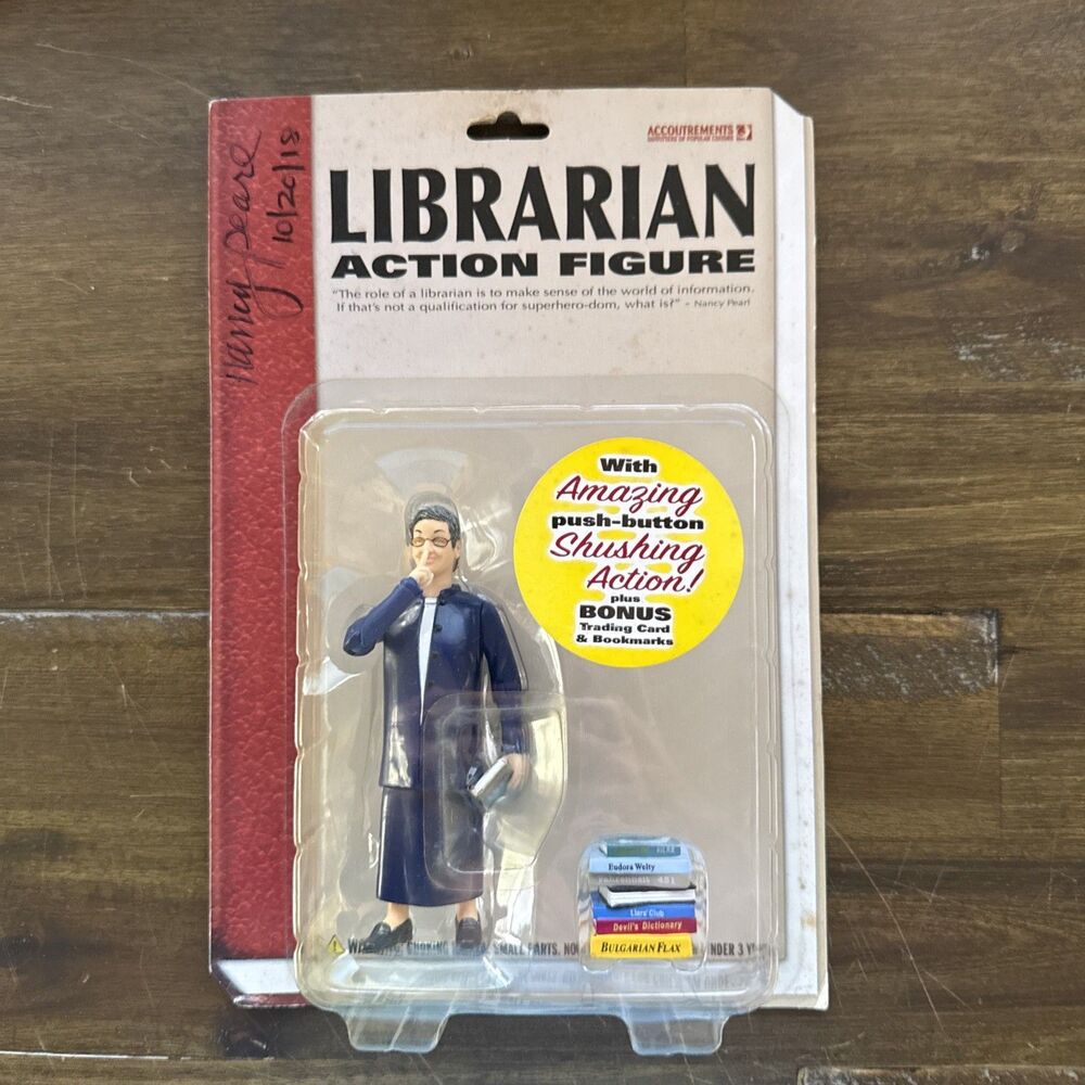 New Factory Sealed:Shushing Nancy Pearl Librarian Action Figure By Accoutrements
